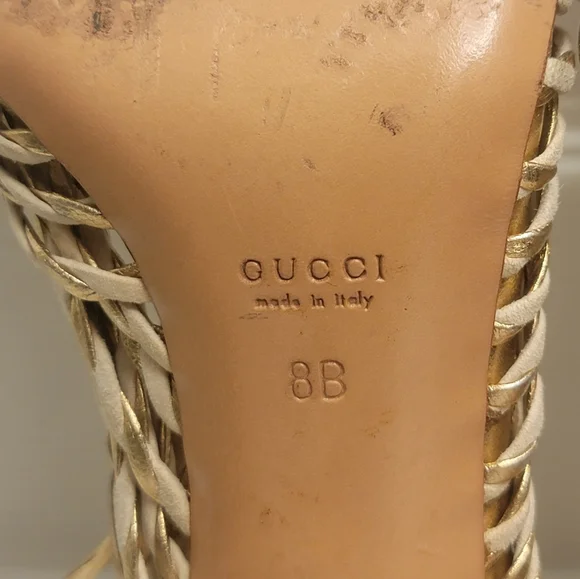 Gucci wrap ankle heel women shoe size 8